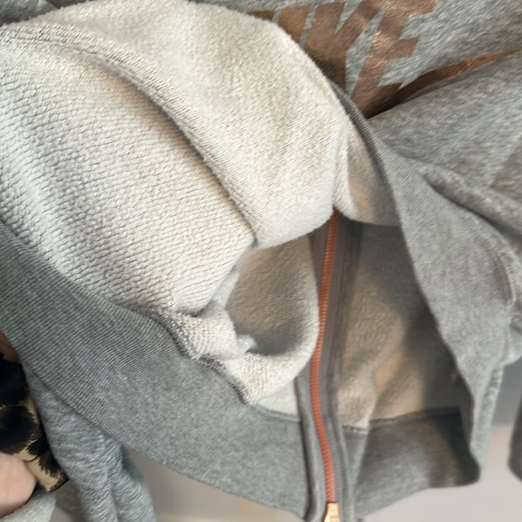 Nike Rose Gold and Gray Cropped Back Zip Sweatshirt, Sz Small - Picture 7 of 7